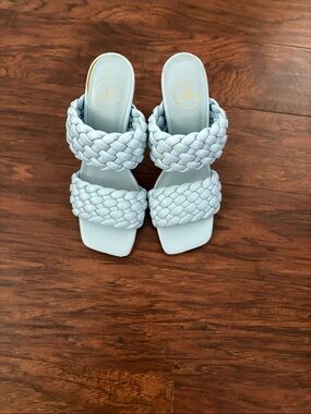 Missguided Women’s Braided Slide Sandals in Baby Blue